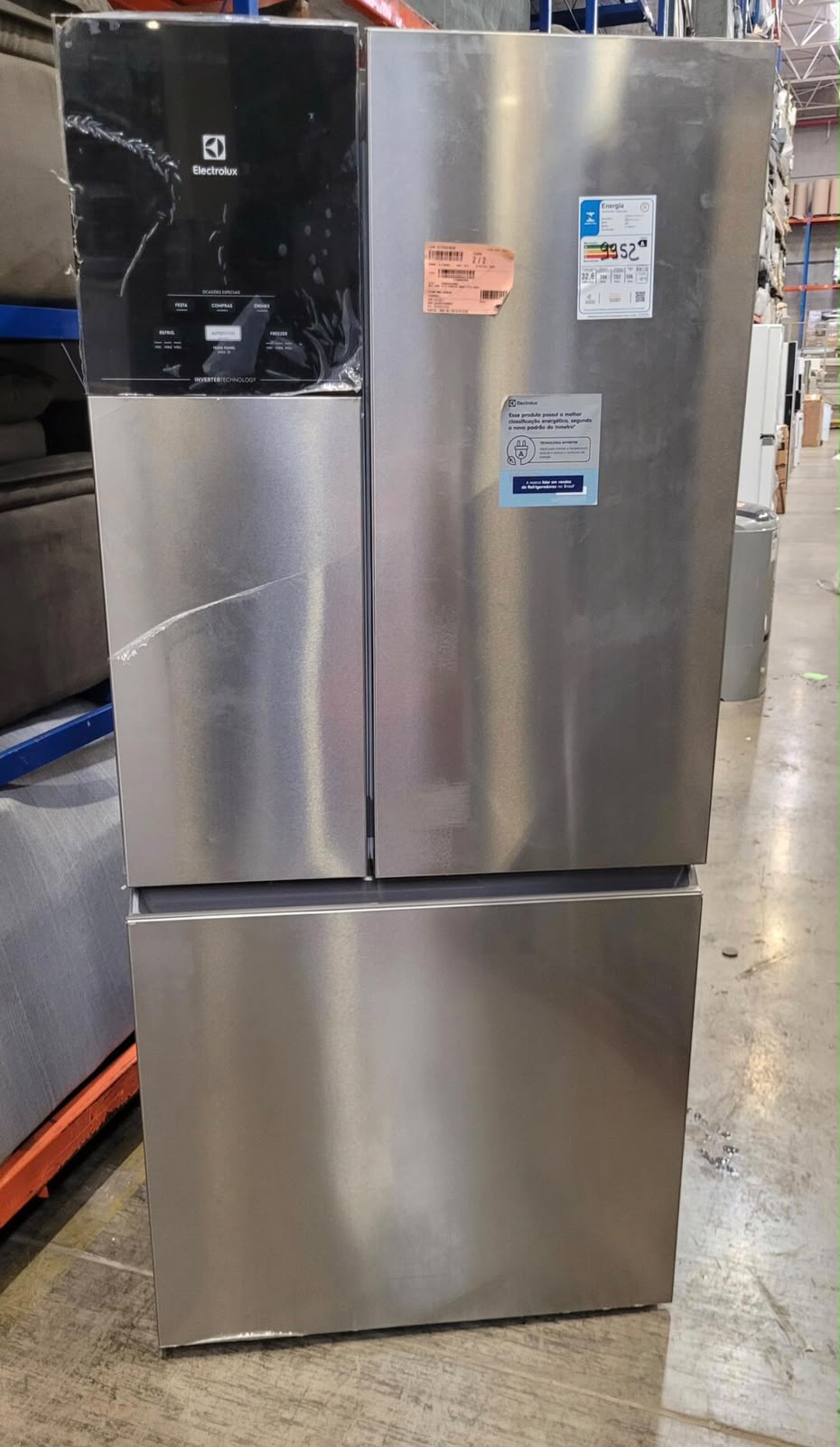 Geladeira Eletrolux Porta Dupla Frost Free Inox